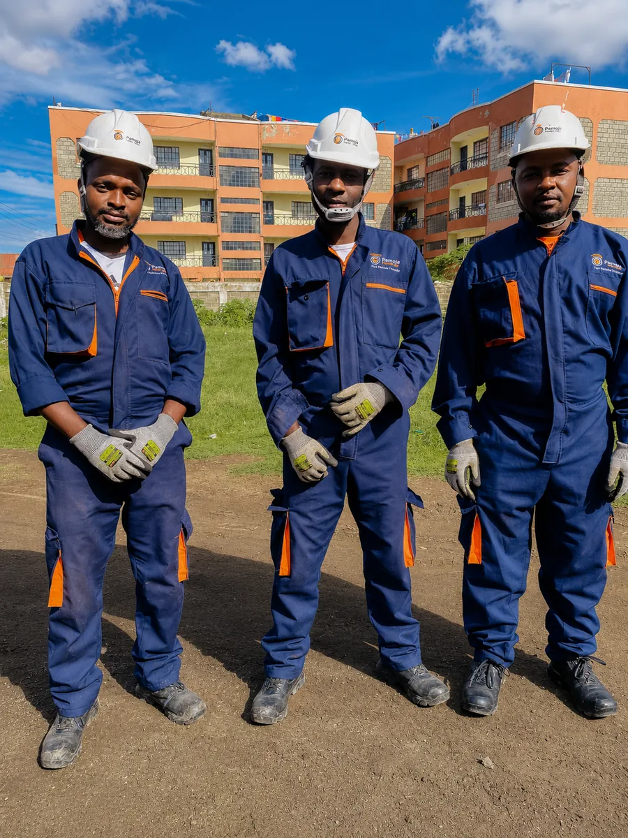 Pamoja Home Fiber installation team
